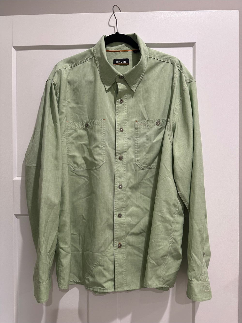 Orvis Men's Pale Green Long-Sleeve Button-Down Shirt (MNS XL)